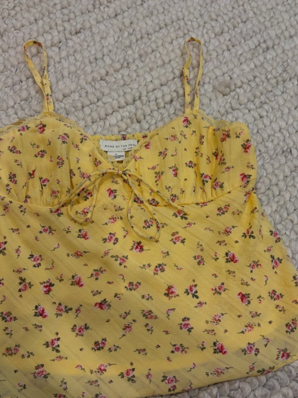 Yellow floral babydoll tank